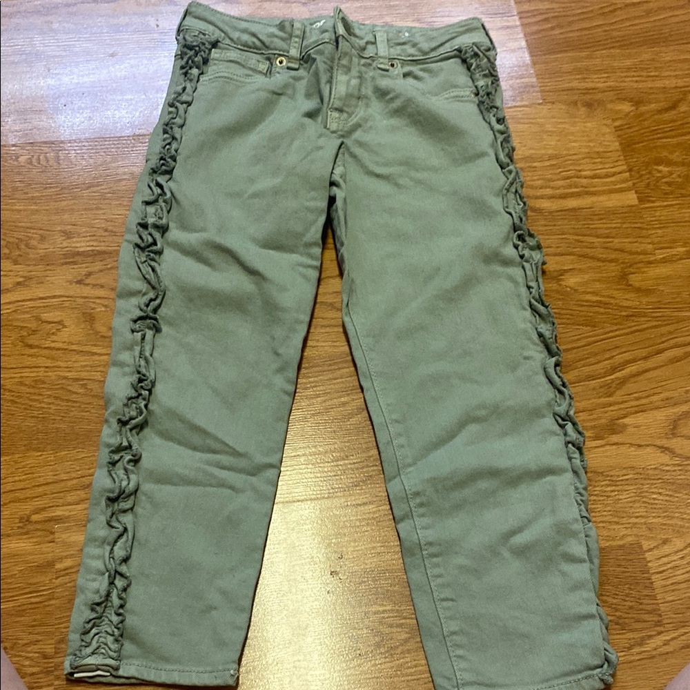 Kids Green Ruffle Pants